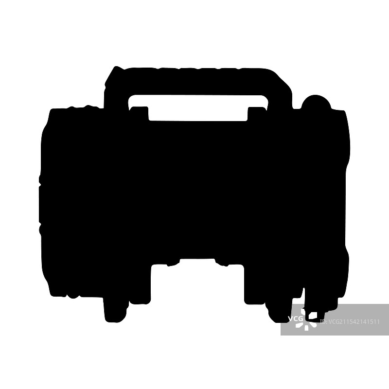 便携式轮胎充气泵剪影图片素材