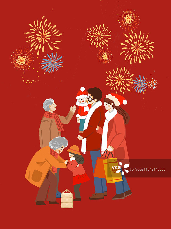 新年一家人团圆图片素材