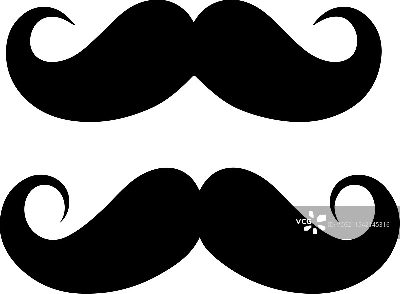白色背景上的胡须剪影艺术图片素材
