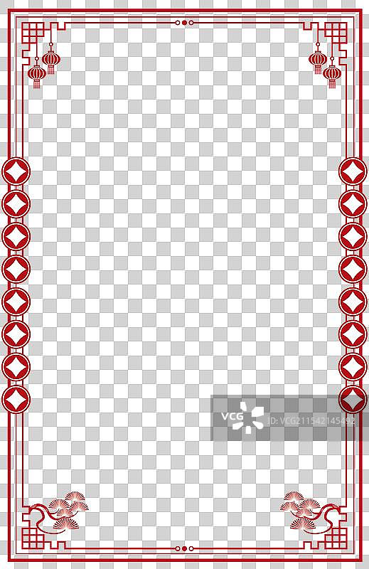 中国风边框灯笼鞭炮元素图片素材