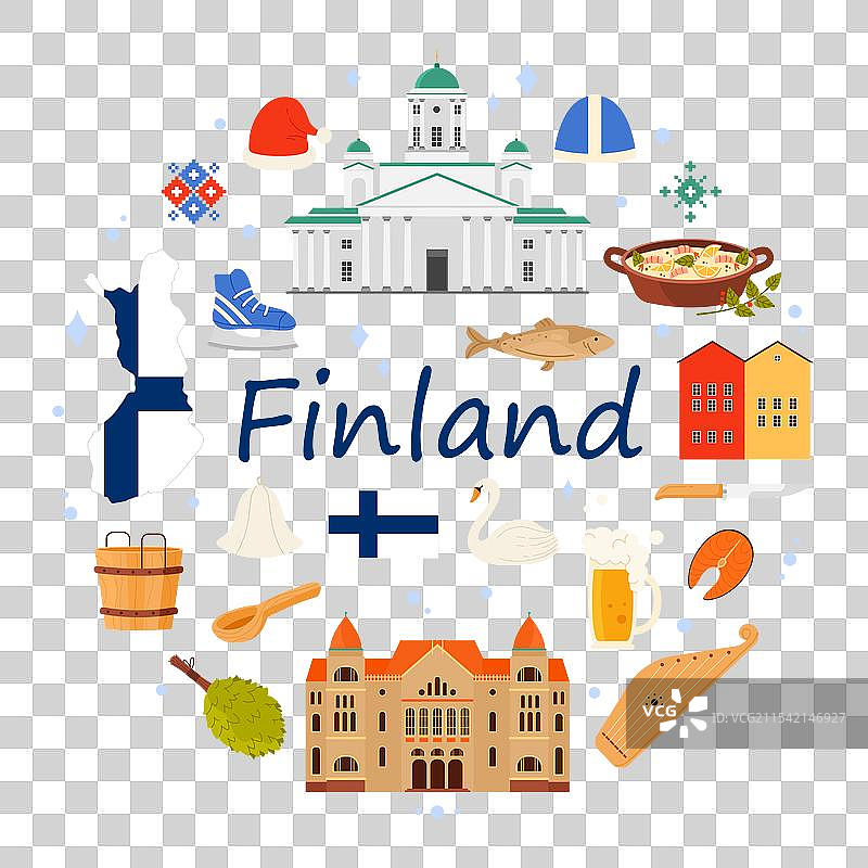 芬兰的文化元素和地标旅行图片素材