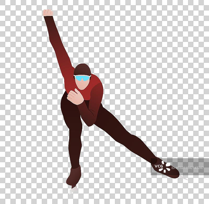 速度滑冰运动插画元素图片素材