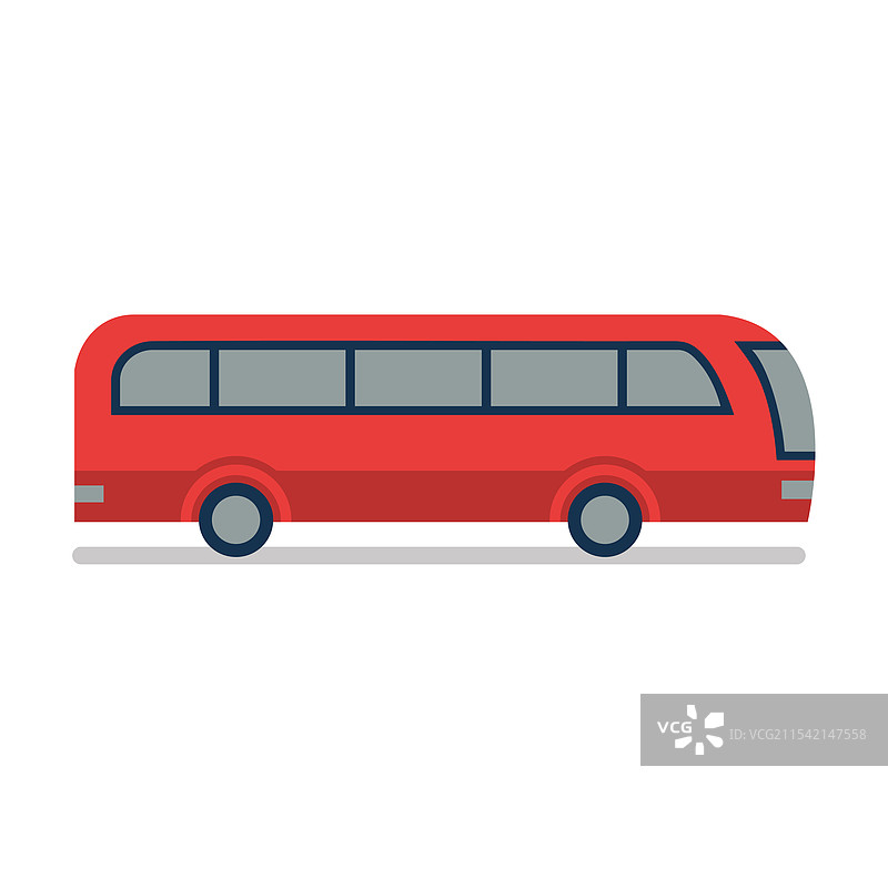 红色公交车和红色小型公交车剪贴画图片素材