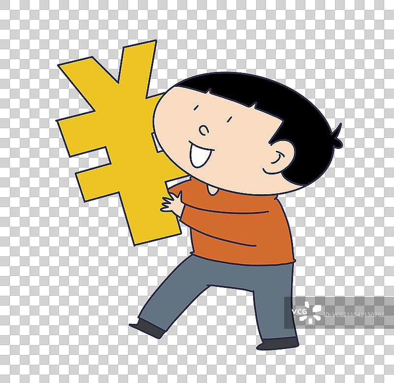 拿着钱符号的人物图片素材