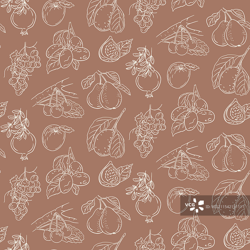 手绘水果的无缝图案图片素材