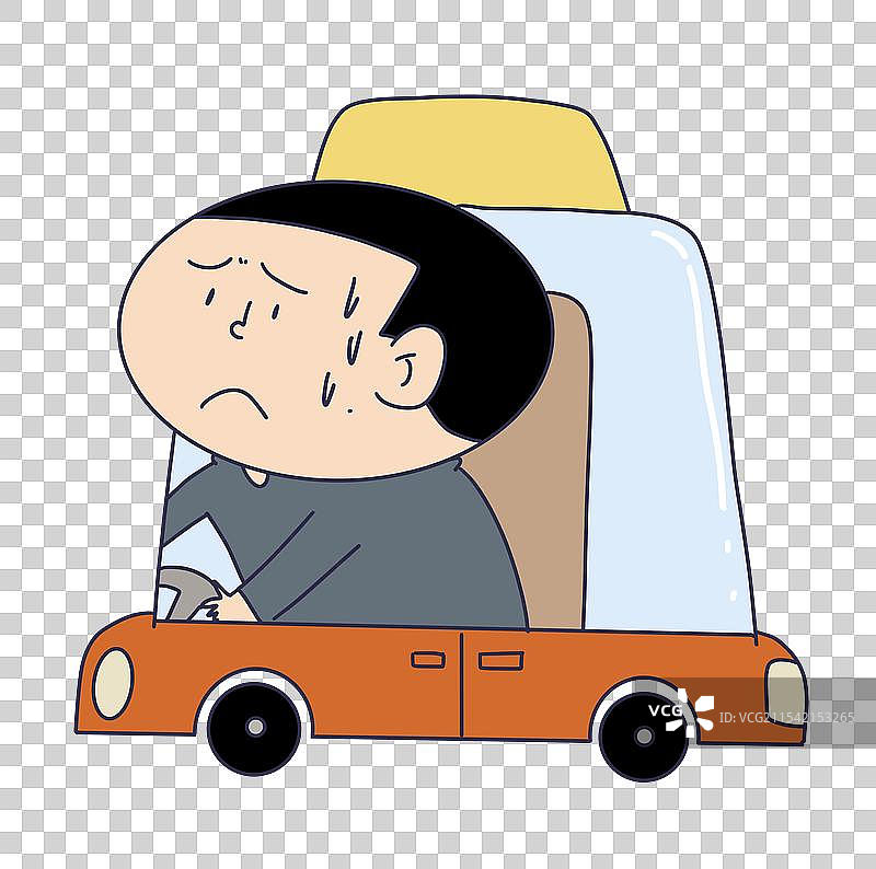 紧张流汗的司机图片素材