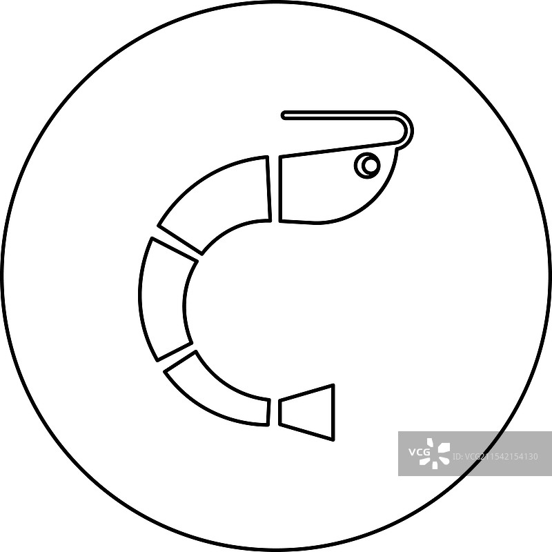 圆形中的虾、对虾和虎虾食品图标图片素材