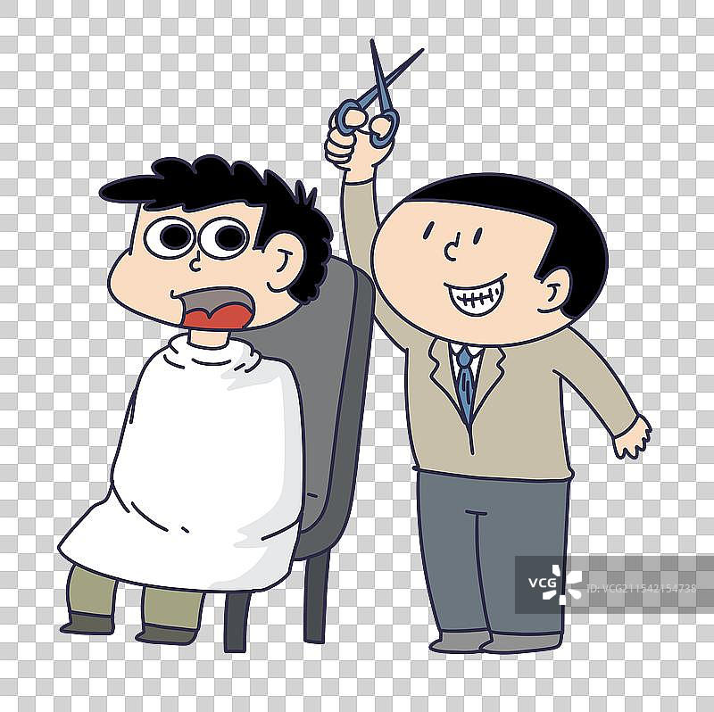 理发师，吃惊惊讶的人物图片素材