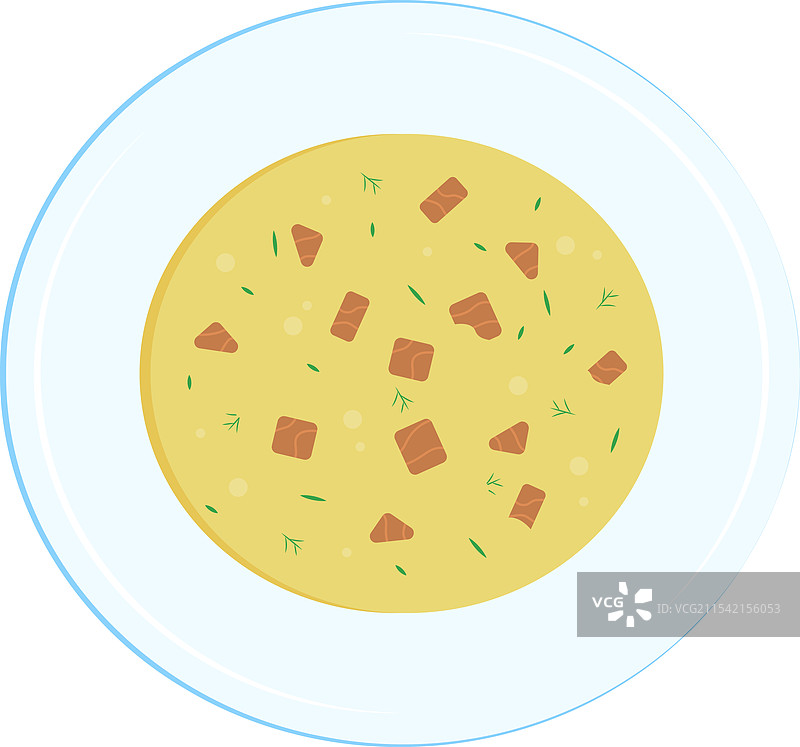 带肉的奶油汤盘图片素材