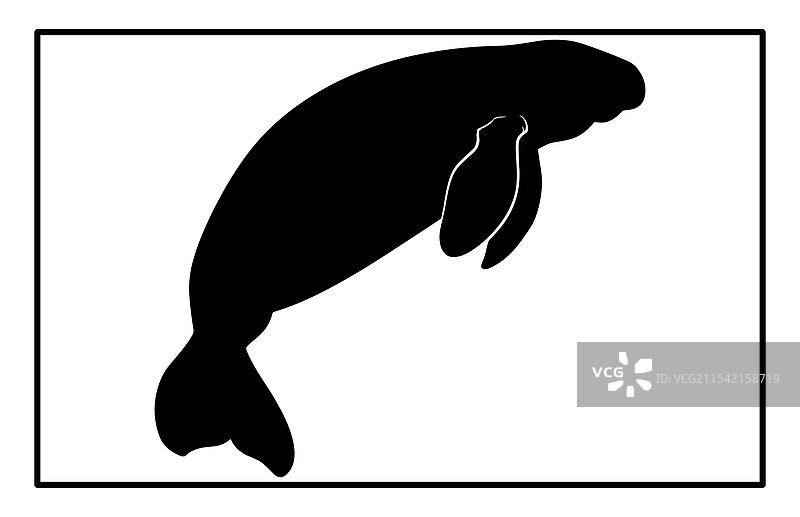 海牛轮廓动物图标海洋生物图片素材
