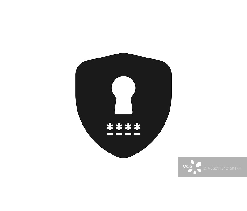 带有密码锁图标的盾牌或保护密码图片素材