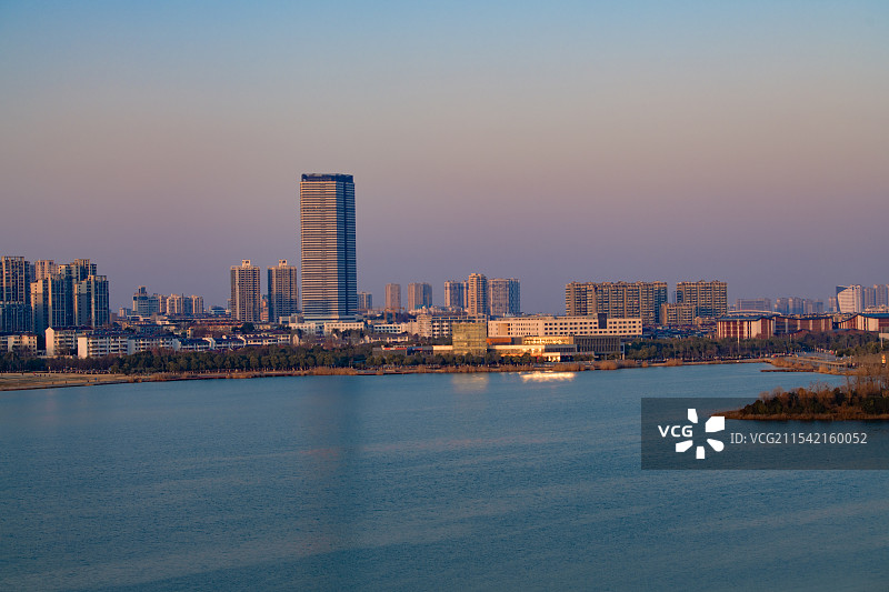 宣城宛陵湖夕阳风光图片素材