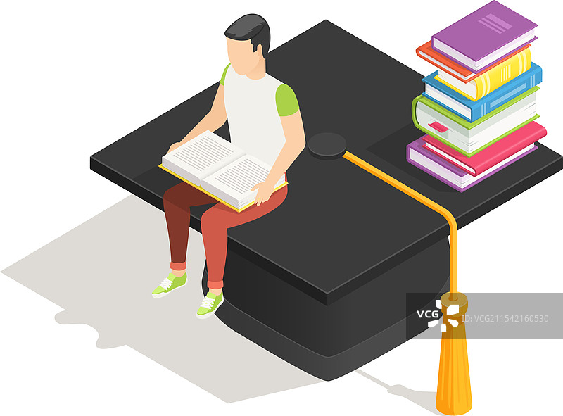 学生坐在椅子上阅读一本书图片素材