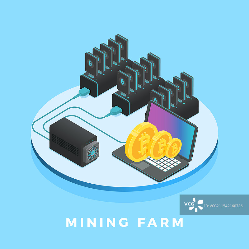 加密货币矿场正在生成比特币图片素材