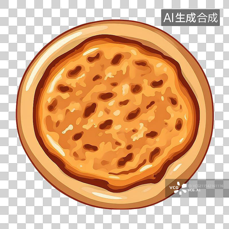 【AI数字艺术】国风手绘插画，传统美食小吃，新疆烤馕，馕饼，馕，锅盔烙饼面食免抠元素图片素材