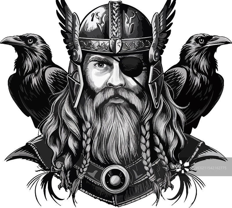 奥丁肖像 jpg eps 矢量图图片素材