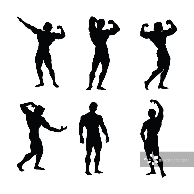健美运动员的剪影图片素材