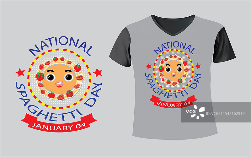 卡通披萨T恤设计01图片素材