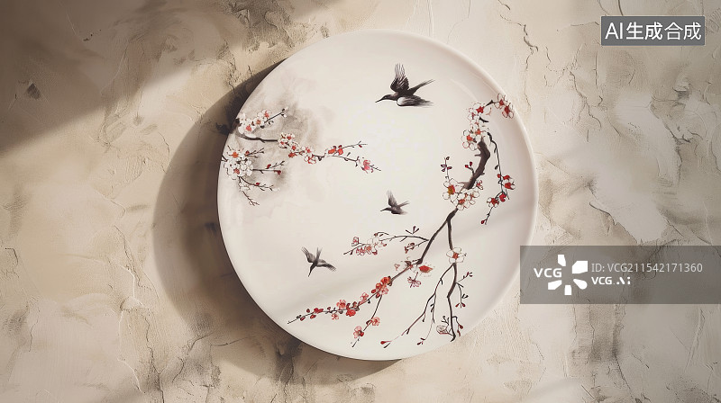 【AI数字艺术】中国工笔花鸟装饰画图片素材