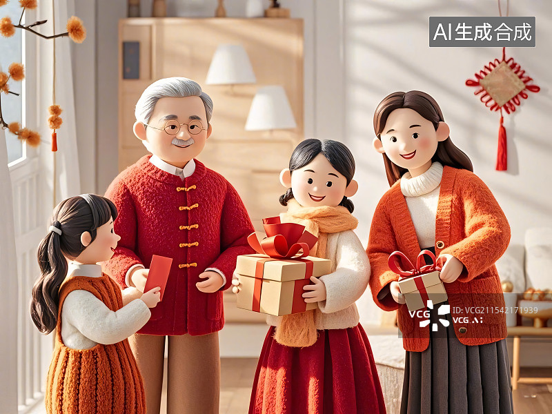 【AI数字艺术】庆祝新年插画图片素材