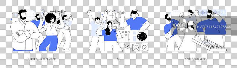 俱乐部管理的孤立卡通形象图片素材