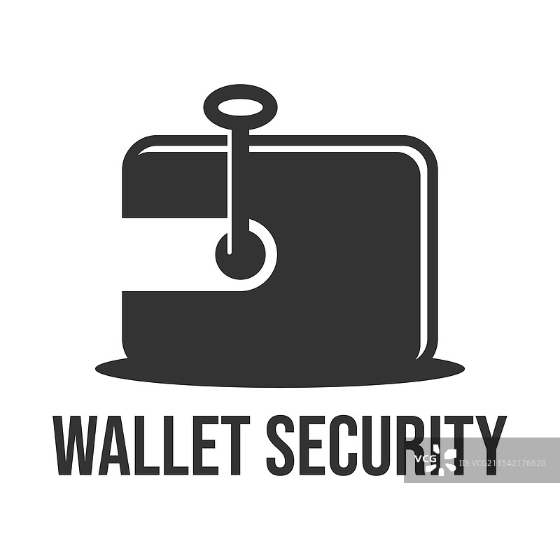 钱包安全扁平极简风格logo设计图片素材