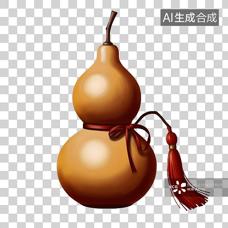 【AI数字艺术】3D渲染，国风小物件，一个酒葫芦图片素材