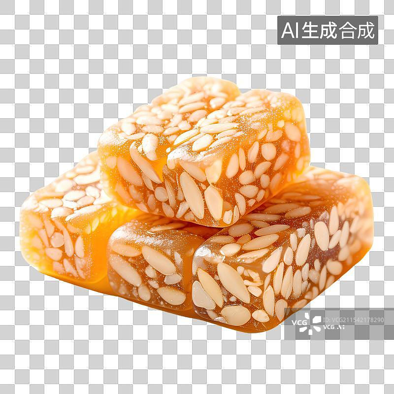 【AI数字艺术】中式传统零食，芝麻糖，传统美味小吃甜食图片素材