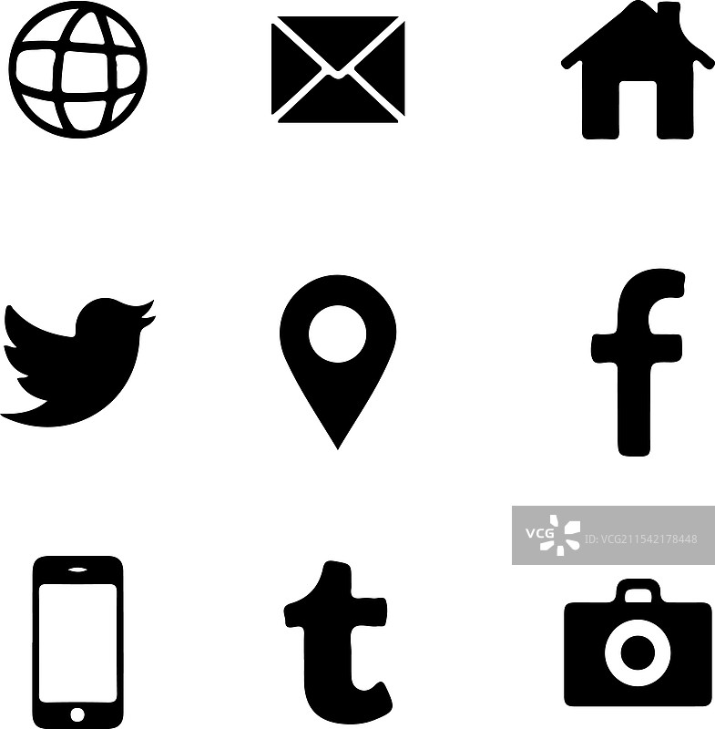 社交媒体图标集合图片素材
