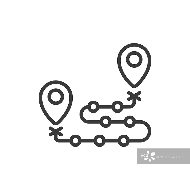 路线点图标的线条设计图片素材