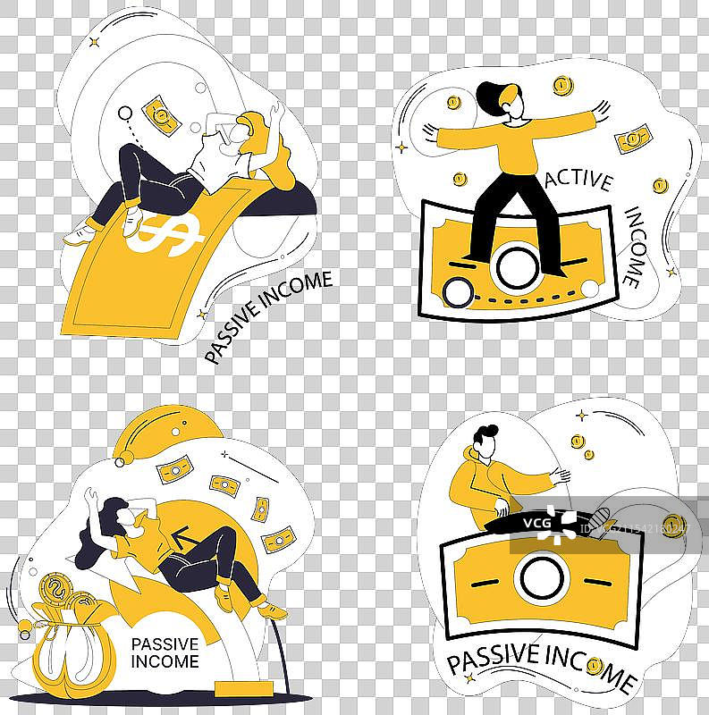 被动收入赚取无声指令回响图片素材