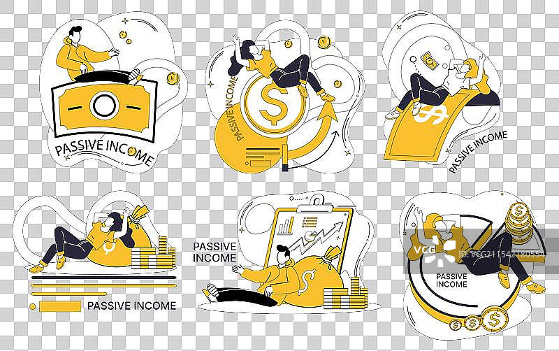 被动收入、金融与投资相互交织图片素材