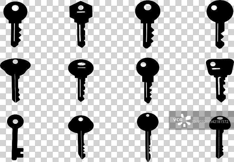 白色背景的钥匙图标艺术集图片素材