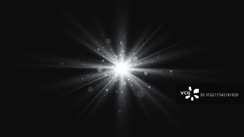 黑白闪光星星的银光效果图片素材