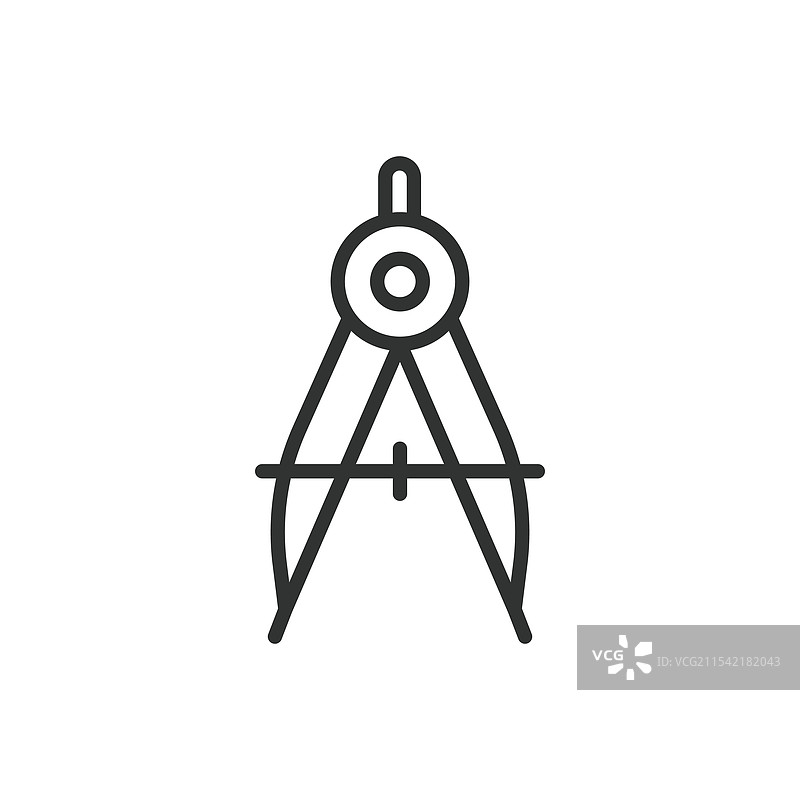 线条设计的指南针绘图工具图标图片素材