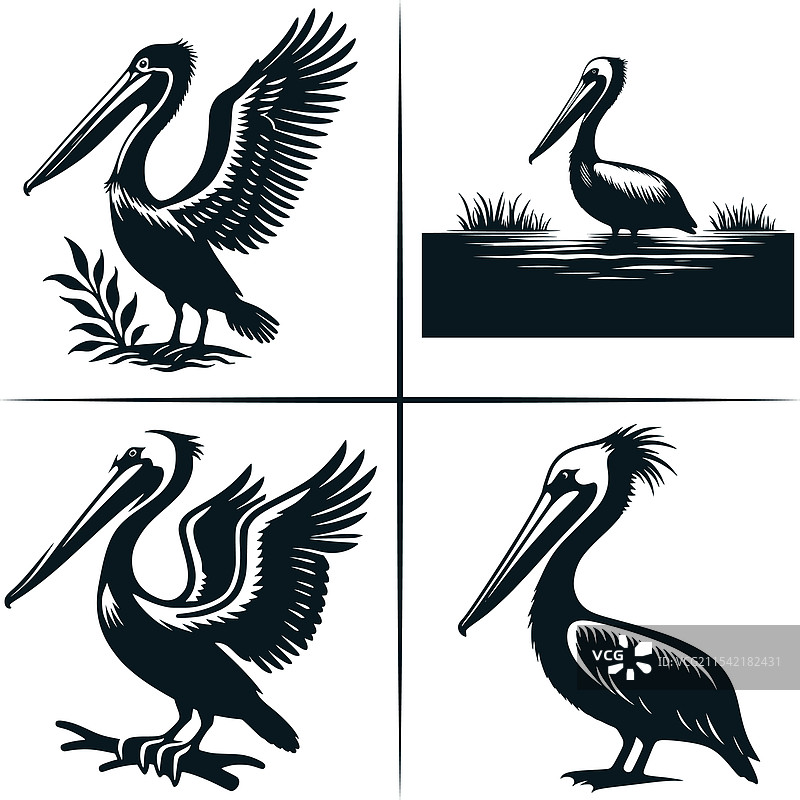 路易斯安那州鹈鹕日落剪影图片素材