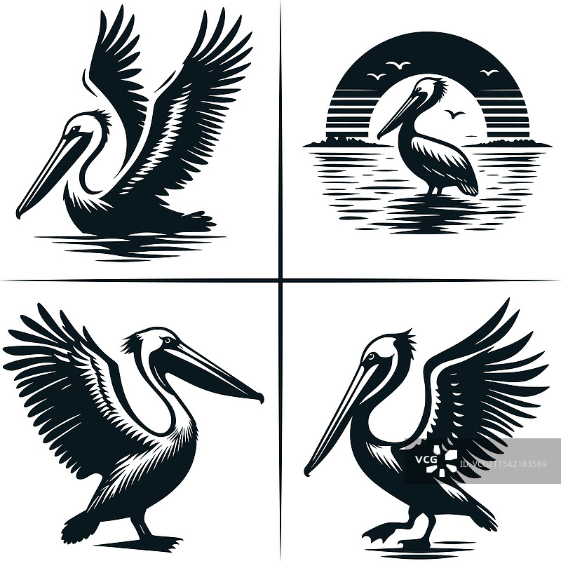 路易斯安那州鹈鹕日落剪影文件图片素材