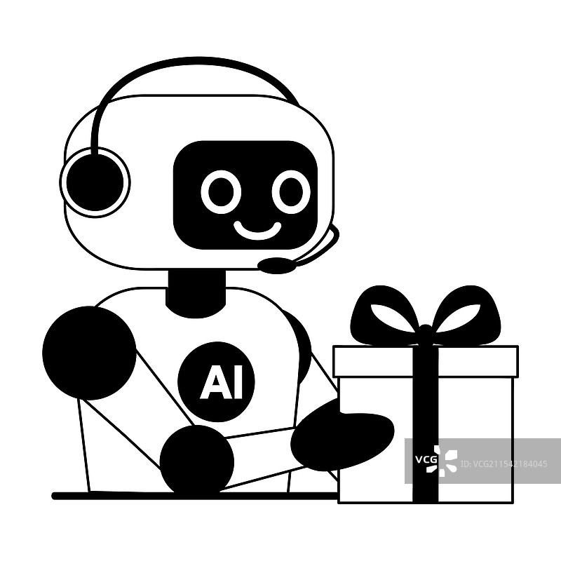 聊天机器人赠送礼物的场景图片素材