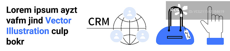 带有购物元素的CRM系统图形图片素材