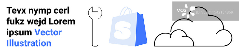 工具箱与云端在线购物概念图片素材