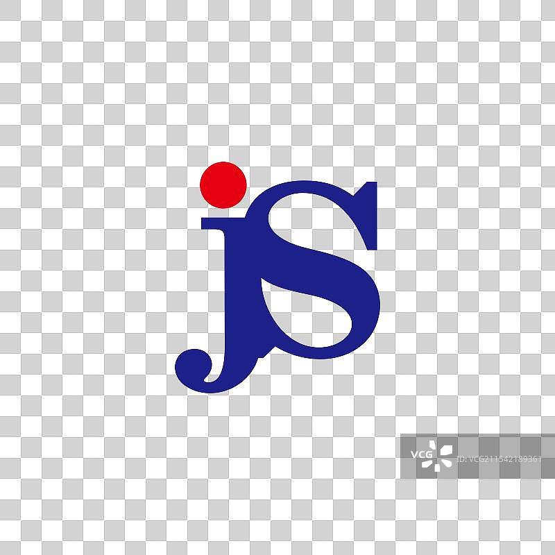 字母J的优雅简约彩色衬线设计图片素材