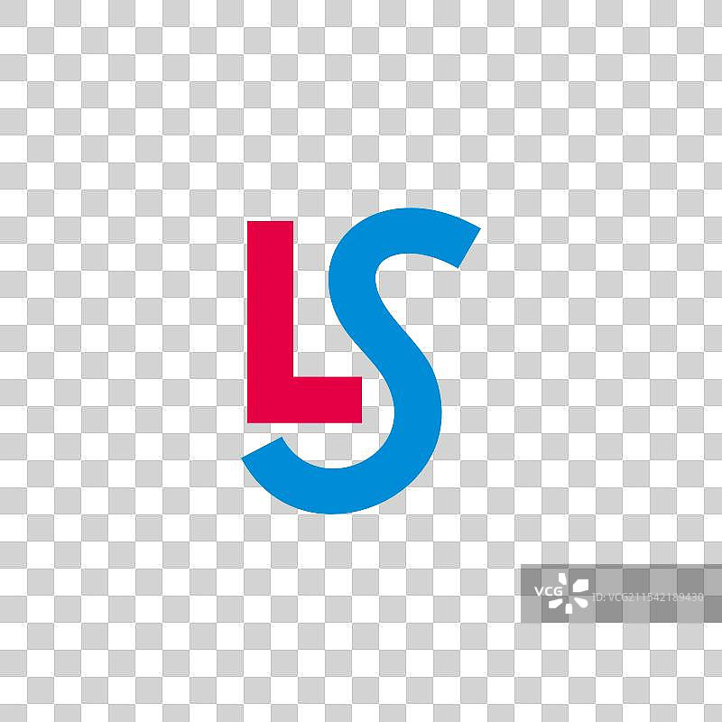 字母SL简单形状线性多彩标志图片素材