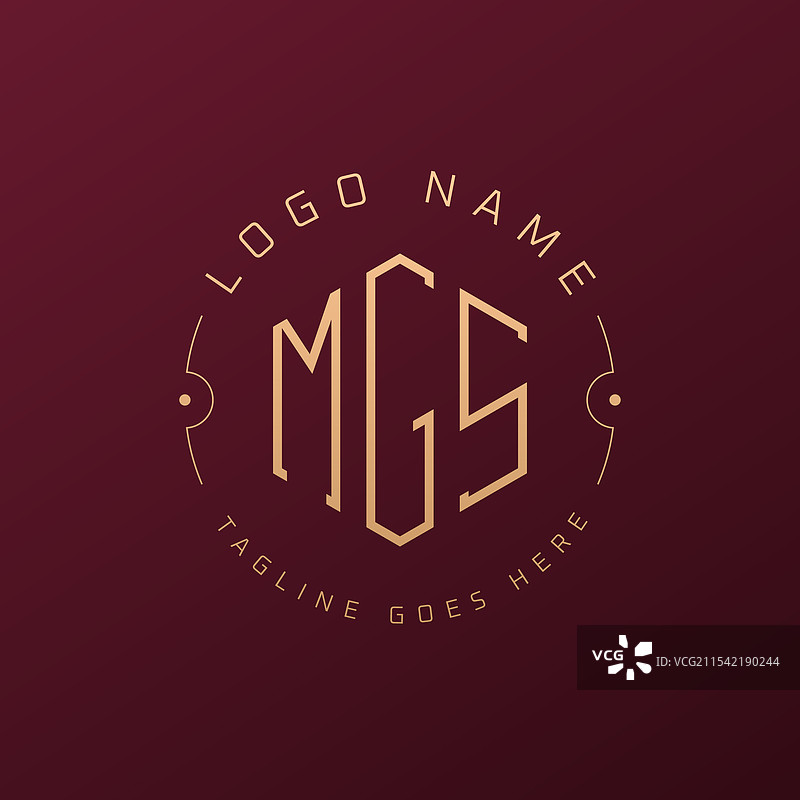奢华的MGS标志设计，优雅的字母MGS图片素材