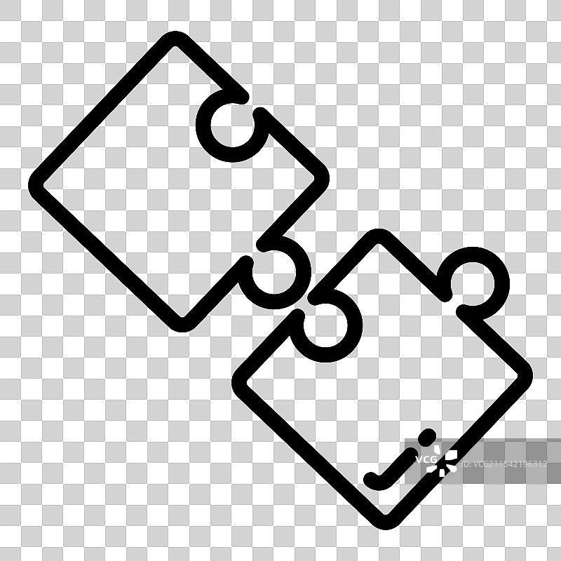 拼图线条图标 学校与教育图标图片素材