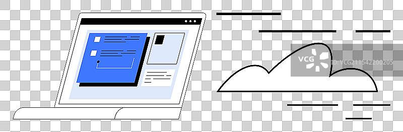 无缝云集成的数字工作空间图片素材
