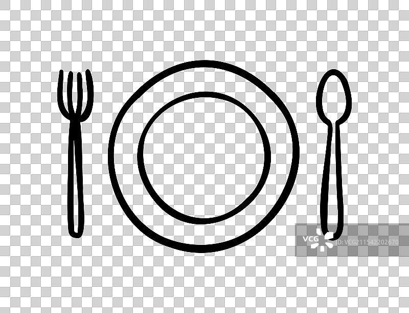 餐厅菜单桌上的勺子、叉子和盘子图片素材