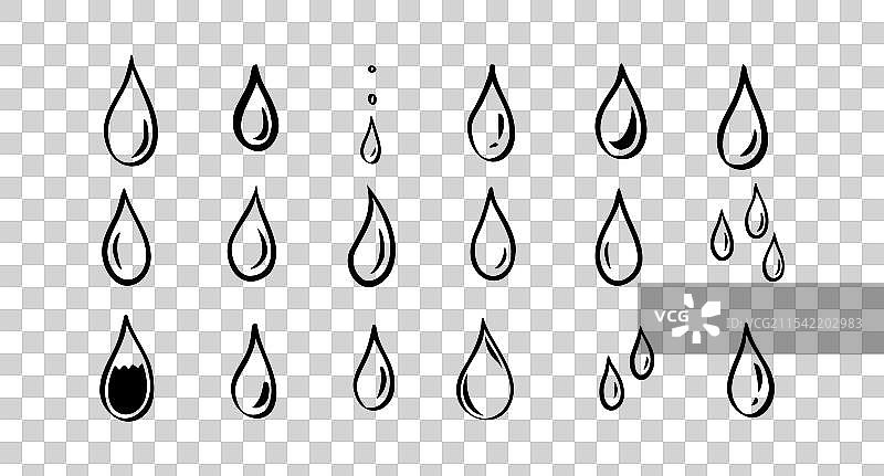 手绘涂鸦水滴图标图片素材