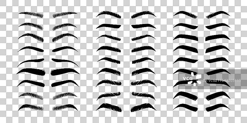 孤立的眉毛套装卡通眉妆图片素材