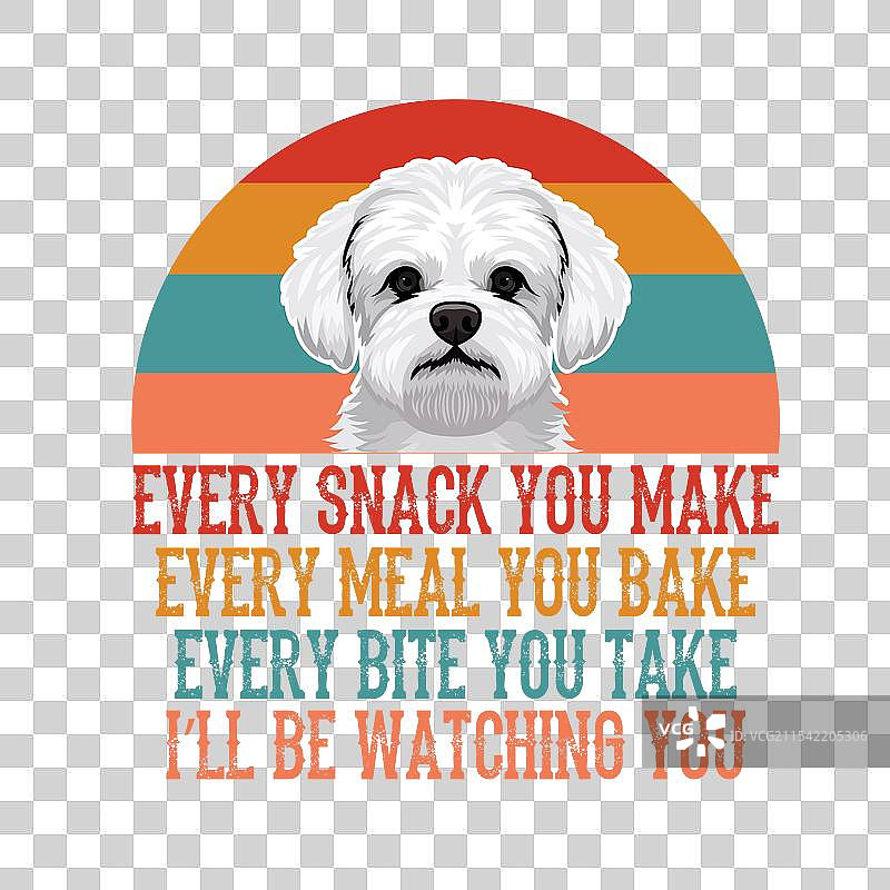 你制作的每一种零食，每一件比熊犬T恤图片素材