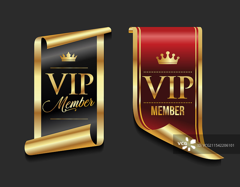 VIP会员黄金奢华标签优质品质图片素材